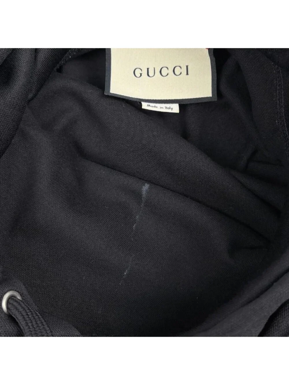 Gucci Technical Jersey Pullover Hoodie 2-Way Top Polyester Cotton Black